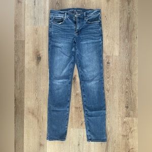 American Eagle Ne(x)t Level Stretch Skinny Jeans, Med Wash, low rise, 8 Long